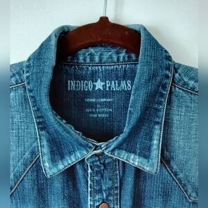 Indigo Palms Denim Shirt